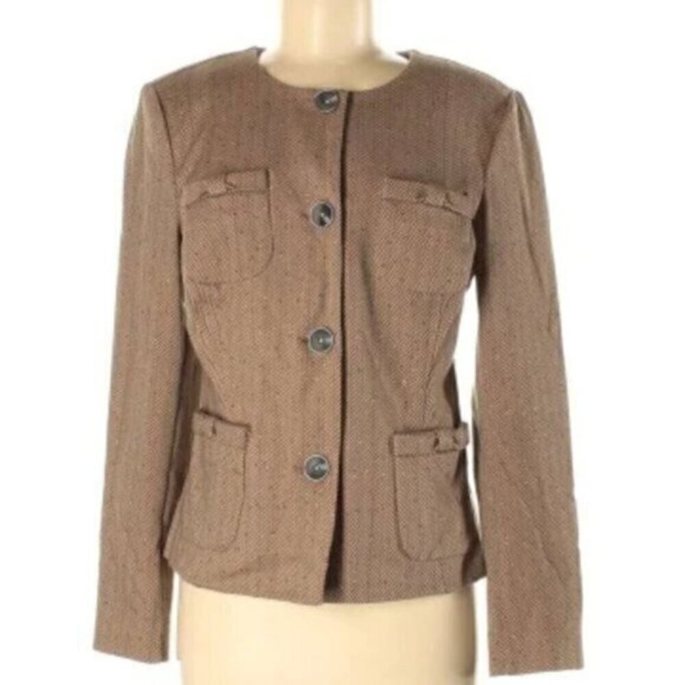 CAbi jacket size S tan fitted blazer